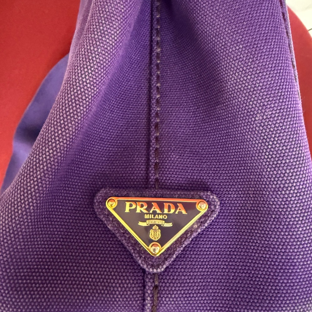 Prada Purple Canvas Tote Bag - Picture 5 of 14